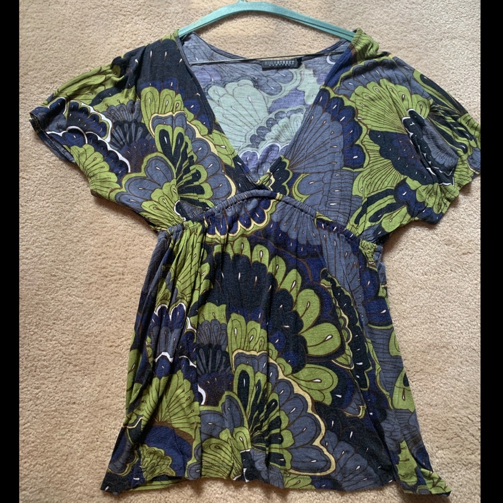 High Street New York Green&Blue Top Sz. M
